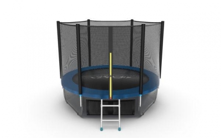 Батут с внешней сеткой и лестницей, диаметр 8ft (синий) + нижняя сеть, фото 1