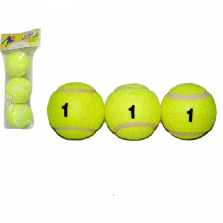 Мяч для большого тенниса 1 сорт в пакете 3шт в 1уп., фото 1