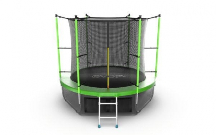 Батут с внутренней сеткой и лестницей, диаметр 8ft (зеленый) + нижняя сеть, фото 1