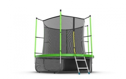 Батут с внутренней сеткой и лестницей, диаметр 8ft (зеленый) + нижняя сеть, фото 2