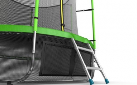 Батут с внутренней сеткой и лестницей, диаметр 8ft (зеленый) + нижняя сеть, фото 5