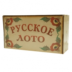 Лото русское в шкатулке из фанеры полноцветная печать с рисунком Цветы