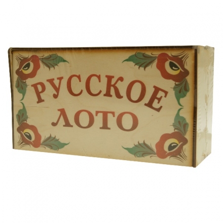 Лото русское в шкатулке из фанеры полноцветная печать с рисунком Цветы, фото 1
