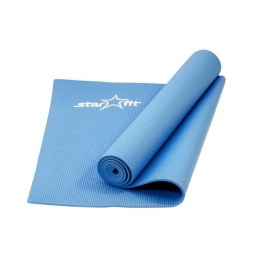 Коврик для йоги FM-101 PVC 173x61x0,5 см, синий, фото 1