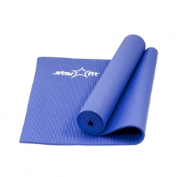 Коврик для йоги FM-101 PVC 173x61x0,6 см, темно-синий, фото 1