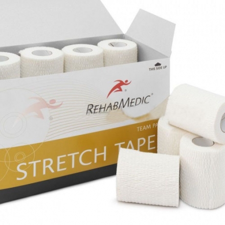Тейп спортивный Rehab Stretch Tape, арт.RMV0222WH, хлопок, полиэстер, 5 см x 4.6м, уп. 24 шт, белый, фото 1