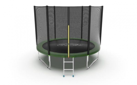 Батут с внешней сеткой и лестницей, диаметр 10ft (зеленый), фото 1