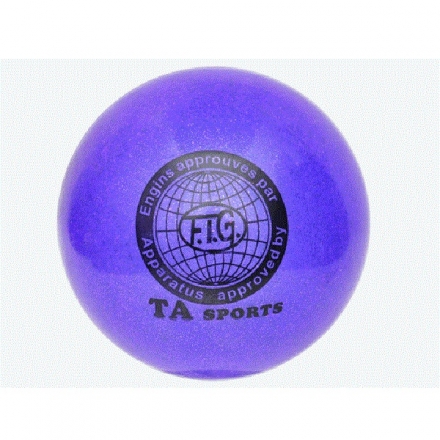 Мяч для художественной гимнастики d-15см Синий с добавлением глиттера, фото 1