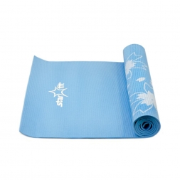 Коврик для йоги FM-102 PVC 173x61x0,4 см, с рисунком, синий, фото 2