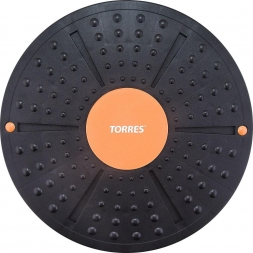 Балансирующий диск &quot;TORRES&quot;, диаметр 40 см., нескользящее покрытие, черно-оранжевый, фото 1