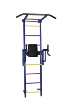Спортивный комплекс Крепыш плюс пристенный с брусьями - 2 ПВХ синий