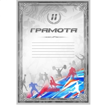 Грамота спортивная 2 место, формат А4, картон