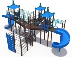 Игровой комплекс Лагуна с металлическим скатом 1500 и винтовыми открытыми скатами Н-2000 ДИО 10113, фото 2