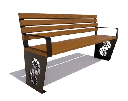 Скамейка садовая Ракушка сосна 2,5 м, фото 2