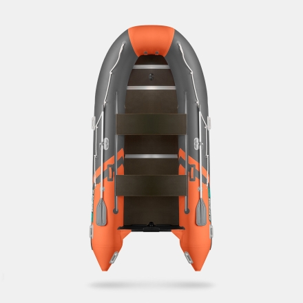 GLADIATOR B 420 LIGHT B Оранжево-темносерый моторная лодка ПВХ Фанерный пайол, фото 3