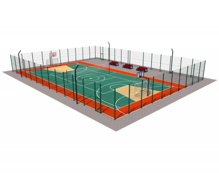 Универсальная спортивная площадка TORUDA 9 (34х25, игровое поле 30х15), фото 1