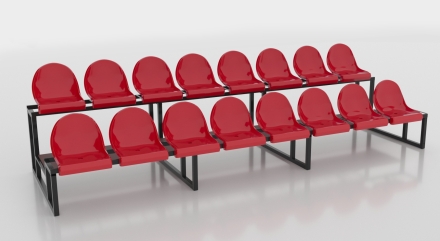 Трибуна сборно-разборная ОЛИМП СИТИ 2-х рядная на 16 мест (без навеса), фото 1