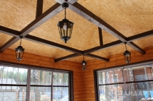 Беседка деревянная №21 закрытого типа 4х5м Под ключ