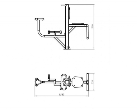 Уличный тренажер TORUDA &quot;Тяга рычажная&quot;, фото 2
