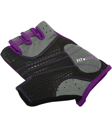 Перчатки для фитнеса SU-113, черные/фиолетовые/серые, фото 3