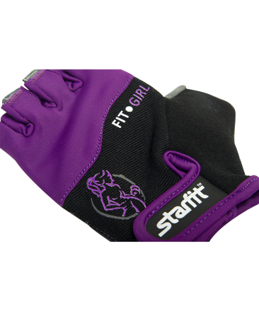Перчатки для фитнеса SU-113, черные/фиолетовые/серые, фото 4