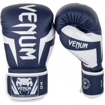 Перчатки боксерские Venum Elite Navy Blue/White, фото 1