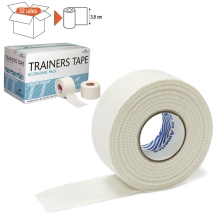 Тейп спортивный Rehab Trainers Tape, арт.TT02, хлопок, полиэстер, 3.8 см x 10 м, уп. 32 шт, белый