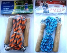 Скакалка 2253 (3м, ручки: дерево, шнур: х/б)