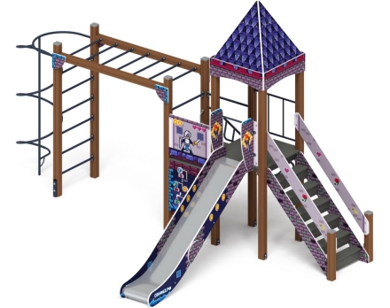 Детская игровая площадка Замок Пиксель ДИК 2.18.03-03 H=1500, фото 1