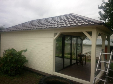 Застекленная беседка ОАЗИС С ХОЗБЛОКОМ 2, фото 5