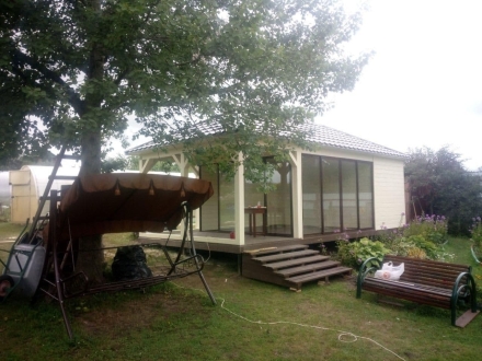 Застекленная беседка ОАЗИС С ХОЗБЛОКОМ 2, фото 4