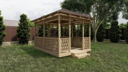Прямоугольная беседка БУЗИНА, фото 2