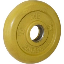 Диск обрезиненный цветной BARBELL 0,5 кг., d26мм