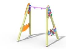 ДИО 1.085 Деревянные качели малые Граффити (подвес в комплект не входит)