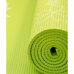 Коврик для йоги FM-102 PVC 173x61x0,5 см, с рисунком, зеленый, фото 4