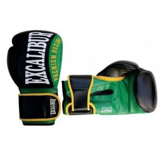 Перчатки боксерские Excalibur 8019-01 Black/Green PU, фото 1