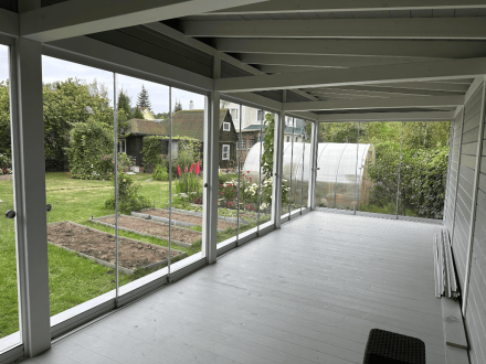 Застекленная беседка ВИСТА с безрамным остеклением, фото 3