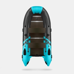 GLADIATOR B 420 LIGHT B Черно-бирюзовый моторная лодка ПВХ Фанерный пайол, фото 3