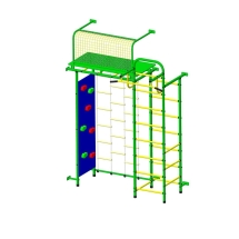Спортивный комплекс Пионер 10Л со скалодромом зелёно/жёлтый