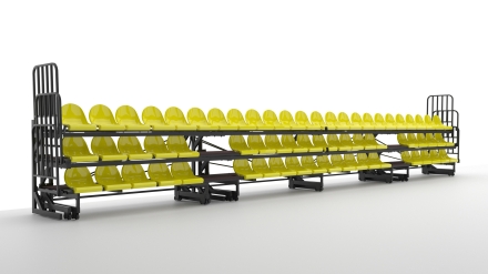 Трибуна телескопическая ОЛИМП СИТИ 3-х рядная на 64 места, фото 4