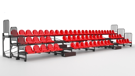 Трибуна телескопическая ОЛИМП СИТИ 3-х рядная на 64 места, фото 5