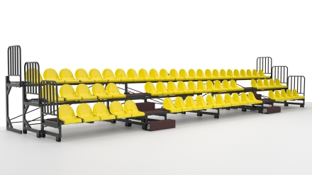 Трибуна телескопическая ОЛИМП СИТИ 3-х рядная на 64 места, фото 3