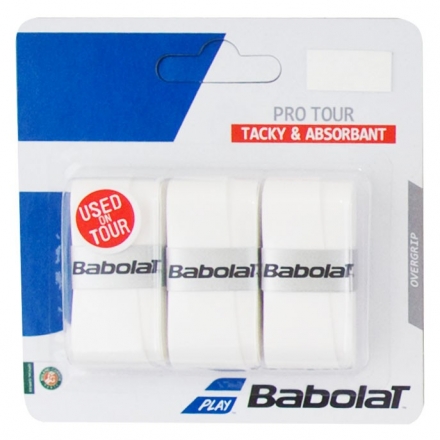 Овергрип BABOLAT Pro Tour X3, арт.653037-101, упак. по 3 шт, 0.6 мм, 115 см, белый, фото 1