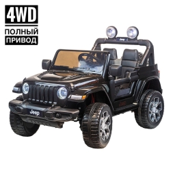 Электромобиль Jeep Rubicon 4WD черный, фото 1