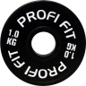 Изображение товара Диск для штанги каучуковый, черный, PROFI-FIT D-51, 1,0 кг