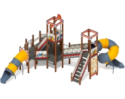 Детская игровая площадка Буровая (лего) горка-труба винтовая Н 2000, горка-труба Н 1200 ДИК 2.28.01-01, фото 1