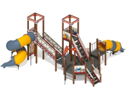 Детская игровая площадка Буровая (лего) горка-труба винтовая Н 2000, горка-труба Н 1200 ДИК 2.28.01-01, фото 2