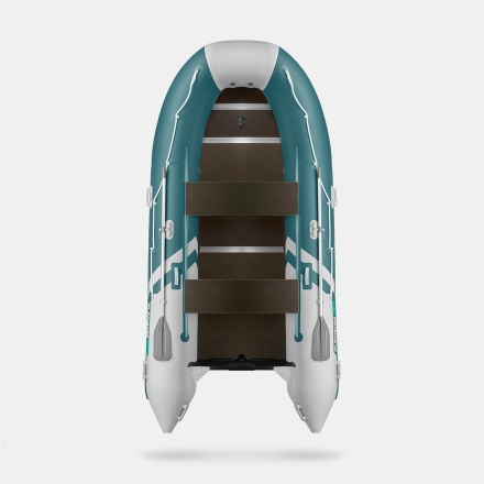 GLADIATOR B 420 LIGHT B Морской зеленый-белый моторная лодка ПВХ Фанерный пайол, фото 3
