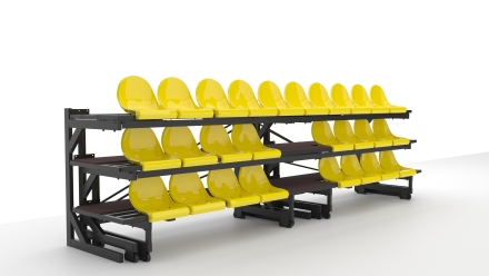 Трибуна телескопическая ОЛИМП СИТИ 3-х рядная на 26 мест без ограждения, фото 2