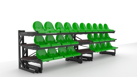 Трибуна телескопическая ОЛИМП СИТИ 3-х рядная на 26 мест без ограждения, фото 8